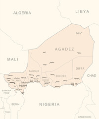 Niger - detailed map with administrative divisions country.