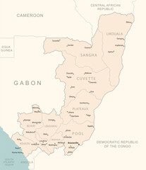 Republic of the Congo - detailed map with administrative divisions country.