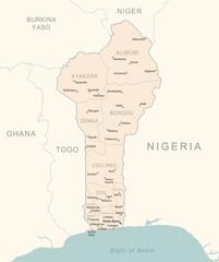 Benin - detailed map with administrative divisions country.