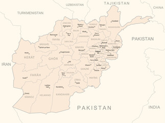 Afghanistan - detailed map with administrative divisions country.