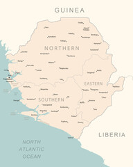 Sierra Leone - detailed map with administrative divisions country.