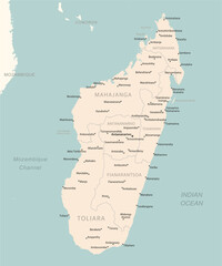 Madagascar - detailed map with administrative divisions country.