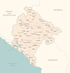 Montenegro - detailed map with administrative divisions country.