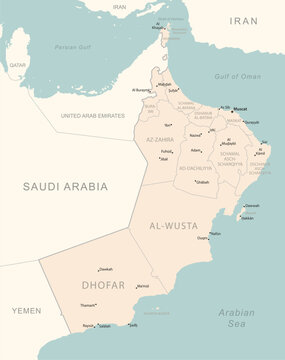 Oman - detailed map with administrative divisions country.