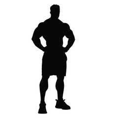 workout training men silhouette on white