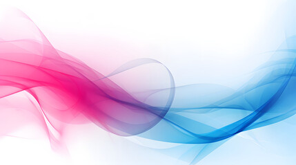 Abstract Pink and Blue Wavy Design on White Background