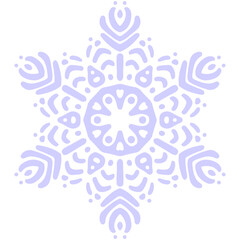 light blue handdrawn lineart snow flake illustration on transparent background christmas holiday season