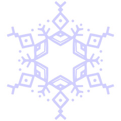 light blue handdrawn lineart snow flake illustration on transparent background christmas holiday season