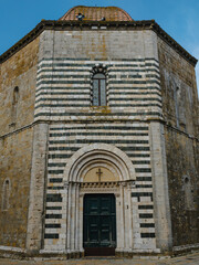 Baptistry of San Giovanni adjacent to Volterra cathedral in Italy