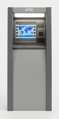 Realistic 3D Render of ATM Machine
