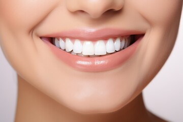 Fototapeta premium A Close-Up of a Woman's Smile with White Teeth