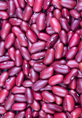 Dried red bean, kidney bean on the white background