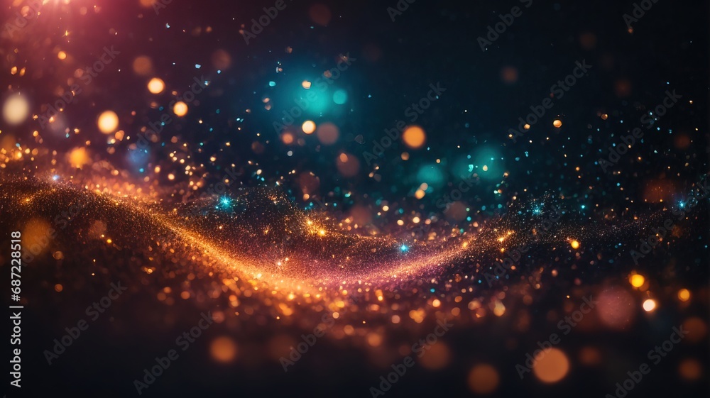 Wall mural glow particle abstract bokeh background generative ai.