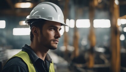 Portrait of male worker standing in metal industry