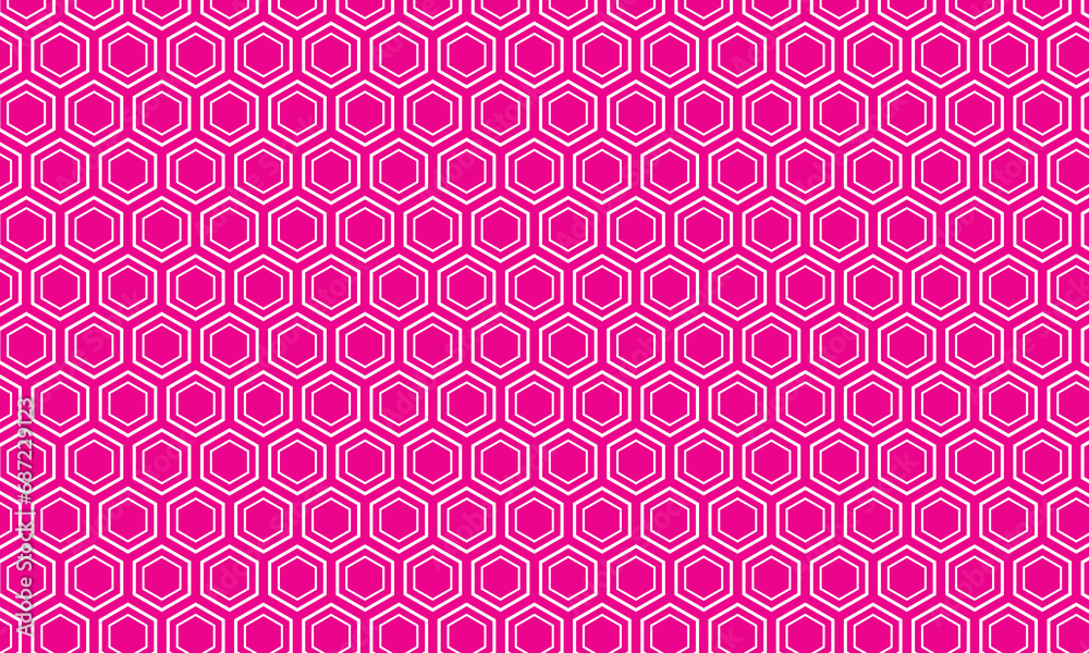 Poster abstract white honeycomb pattern art with pink background.