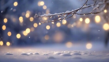Illumination and snow blurred background generative AI.