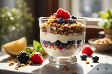Illustrated Delight: Exploring the Layers of a Greek Yogurt Parfait in Morning Sunlight
Generated with AI