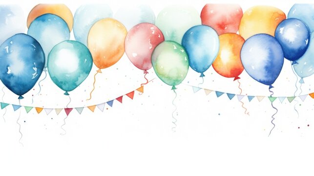 birthday border frame woth balloons,free place for text or copy space
