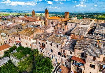 Aerial view of Torrita di Siena, Tuscany, Italy