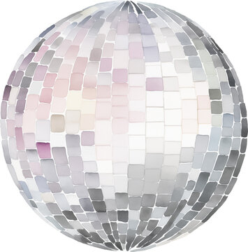 Disco ball watercolour illustration created with Generative AI technology