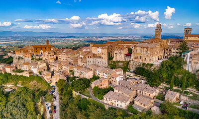 Fototapeta na wymiar Aerial view of Montepulciano,Tuscany, Italy