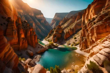 Foto auf Acrylglas Colorful canyon landscape at sunset. nature scenery in the canyon. amazing nature background. © usman