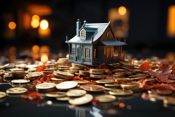 A quaint home, nestled on a mound of wealth, beckons with its cozy interior