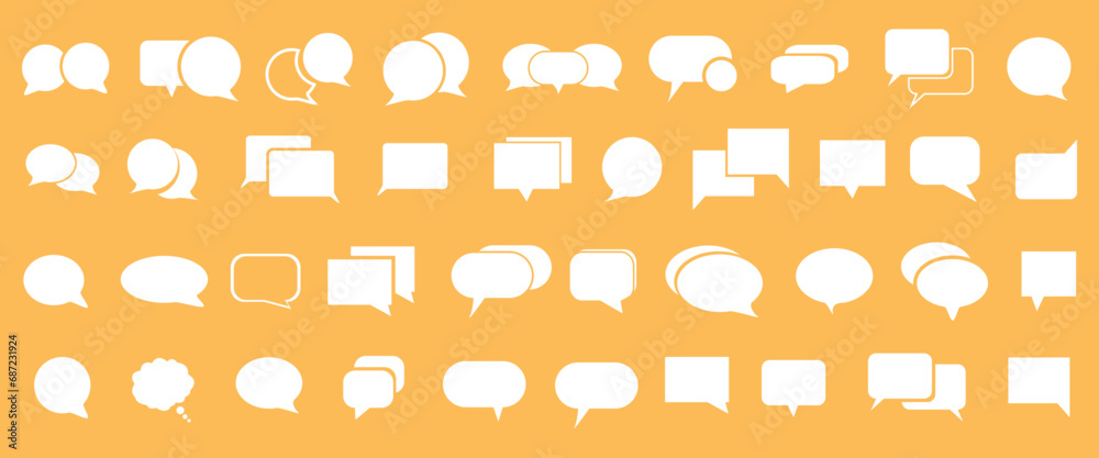 Wall mural chat talk bubble icon set. blank speech bubbles design elements. vector