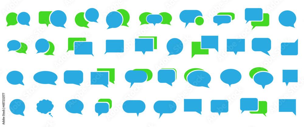Wall mural chat talk bubble speech icon set. blank bubbles design elements. vector