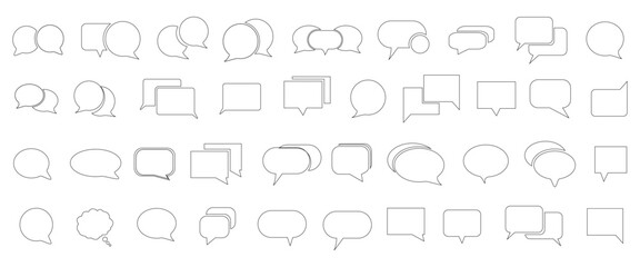 Naklejka na ściany i meble Chat talk bubble icon set. Blank speech bubbles design. Vector elements