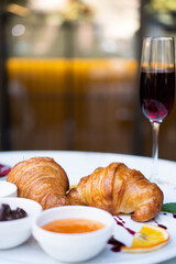 Croissant and prosecco