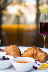 Croissant and prosecco