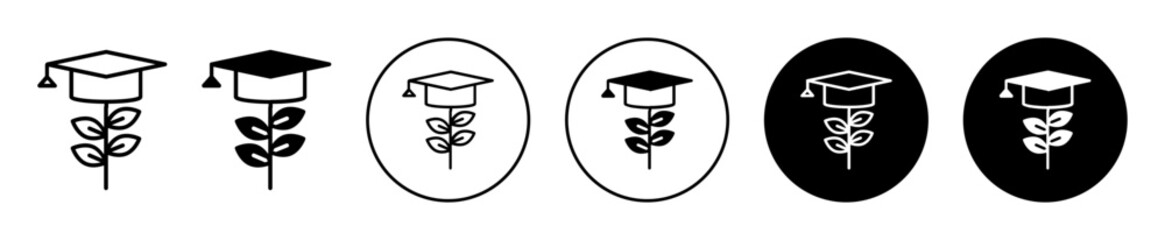 Knowledge Growing icon. growing knowledge base while studying education symbol set. Information or school knowledge growth concept vector line logo