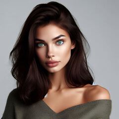 Fototapeta premium Mujer morena con ojos claros