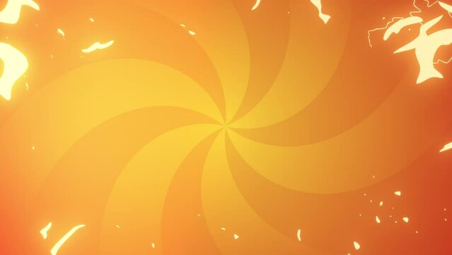 Orange color cartoon background, graphics, cartoon graphics, circle with fire, 4k