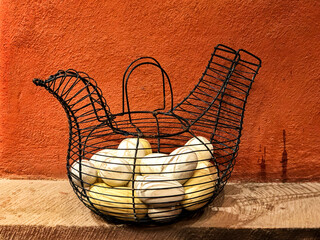 Eggs In A Chicken Basket
