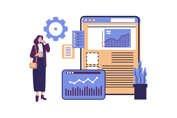 Business information system flat style illustration design © taufiq