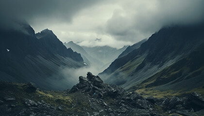 Foggy Mountain Landscape

