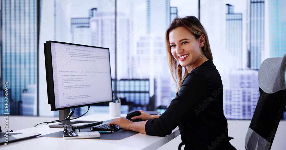 Poster Programmer Coding Classes. Web Developer Coder