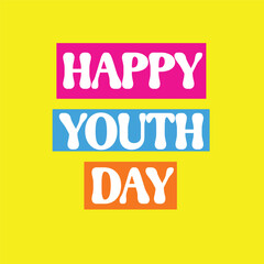 International Youth Day typography banner and poster in different types of color's. International Youth day 12th August concept design vector graphic illustration.