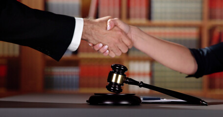 Judge And Client Shaking Hands