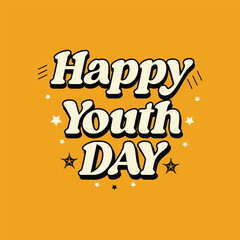 International Youth Day typography banner and poster on Yellow background. International Youth day 12th August concept design vector graphic illustration.
