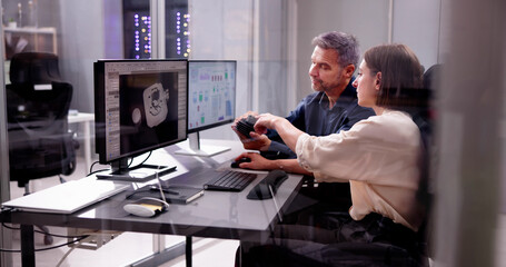 Personal Office Model Worker Designing Industry