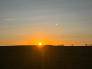 sunset over the field