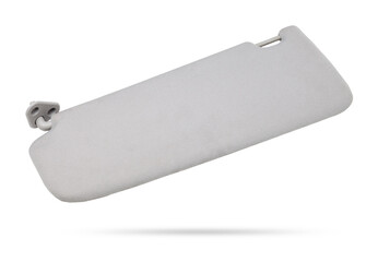 Car visor interior. auto grey sun visor with mirror on white isolated background. Auto service...