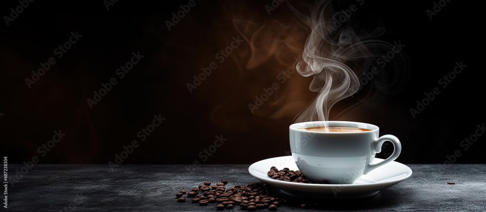 Aufkleber Steaming java and puff Copy space image Place for adding text or design