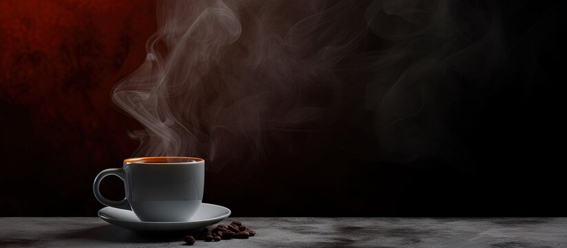 Steaming java and puff Copy space image Place for adding text or design