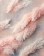 Pink fluffy soft fur texture surface as background.