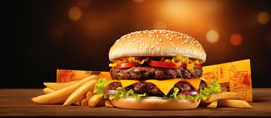 Templates for vouchers offering discounts on fast food Copy space image Place for adding text or design