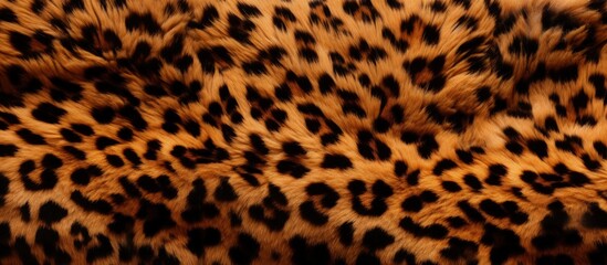 Seamless texture of a real jaguar fur with hair pattern Copy space image Place for adding text or design